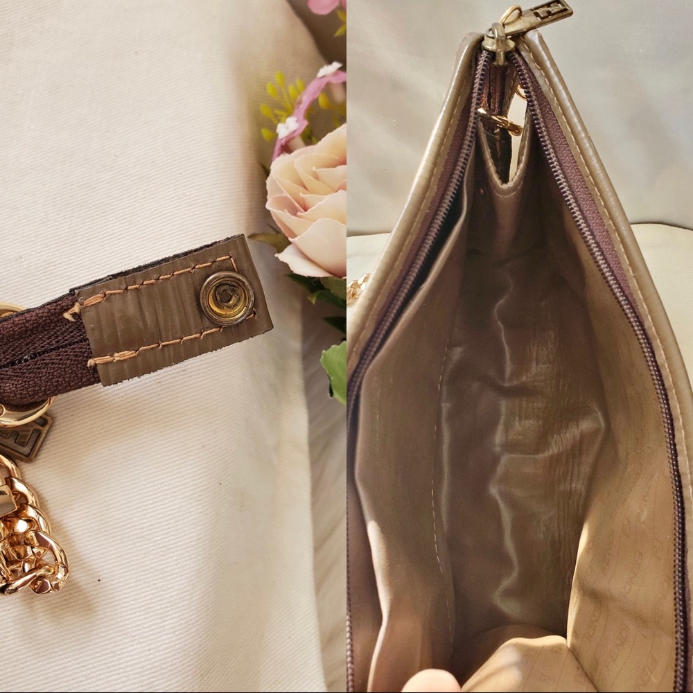 🌸Auth🌸Beautiful FENDI Zucchino Zucca Monogram FF Logo Clutch/Shoulder Bag 🦋 - Picture 13 of 14